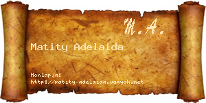 Matity Adelaida névjegykártya